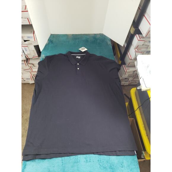 Basic Editions Polo Shirt Size 4XL XXXXL Men Black Short Sleeve Preppy NWT - Picture 2 of 9